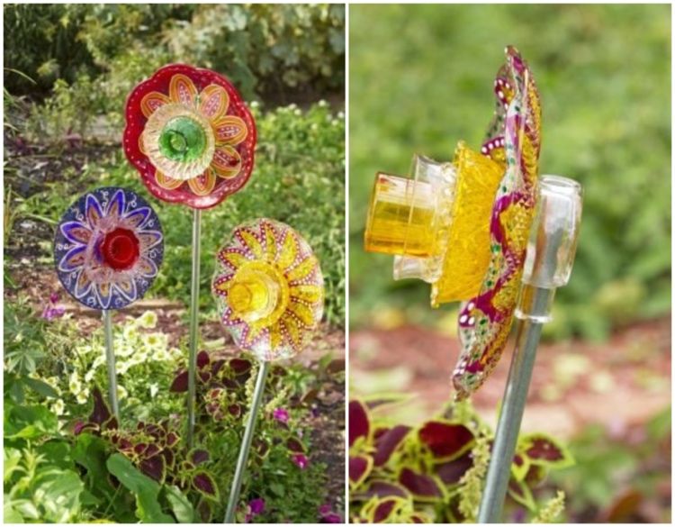 Flori de sticlă de casă ca decorațiuni de grădină