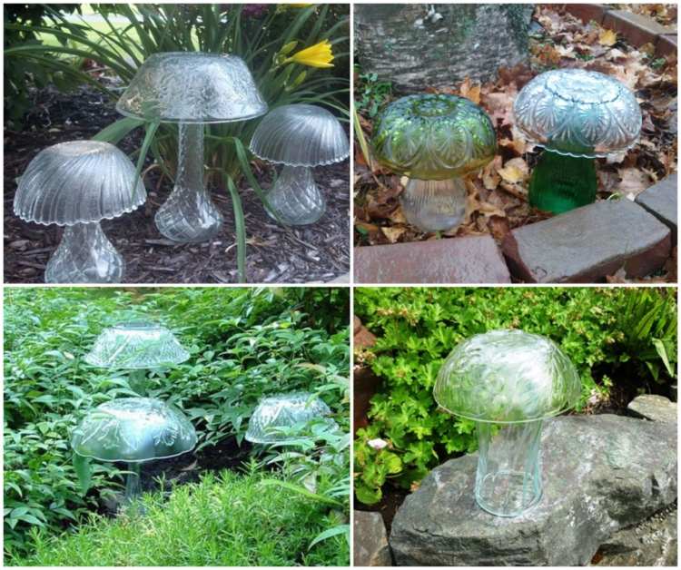 Faceți-vă propriul decor de sticlă pentru grădină - ciuperci amuzante