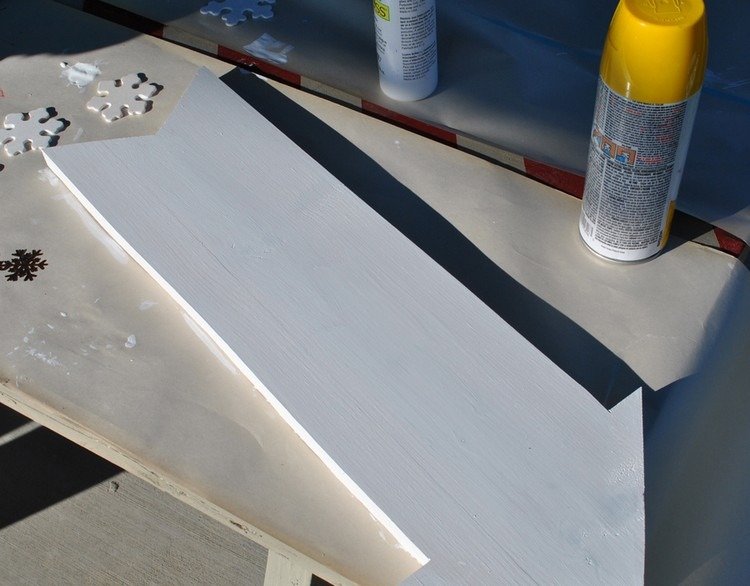 Vopsiți săgeata de direcție în alb Decorațiuni de grădină din lemn săgeată de Crăciun-do-it-yourself-pol-nord-direcțional