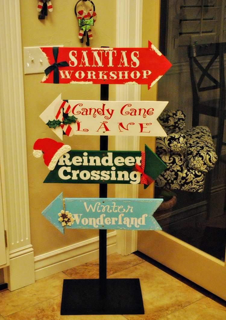 Semn direcțional către Polul Nord ca decor de Crăciun Decor de grădină din lemn - semn de direcție Crăciun-do-it-yourself-yourself