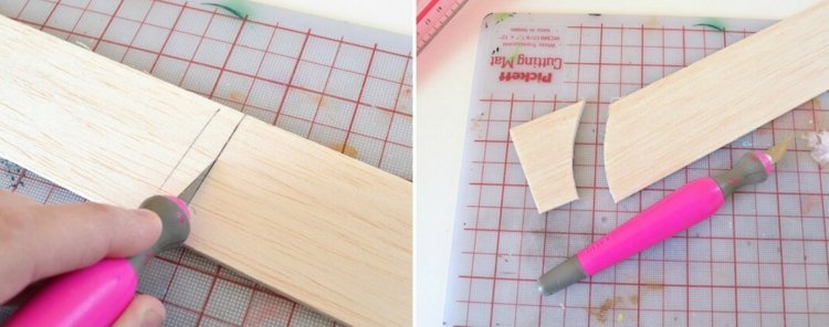 Tăiați lemnul de balsa la dimensiune pentru a face Seber Bricolaj-decorare-grădină-lemn-de-balsa-elastic-cuțit-benzi-benzi