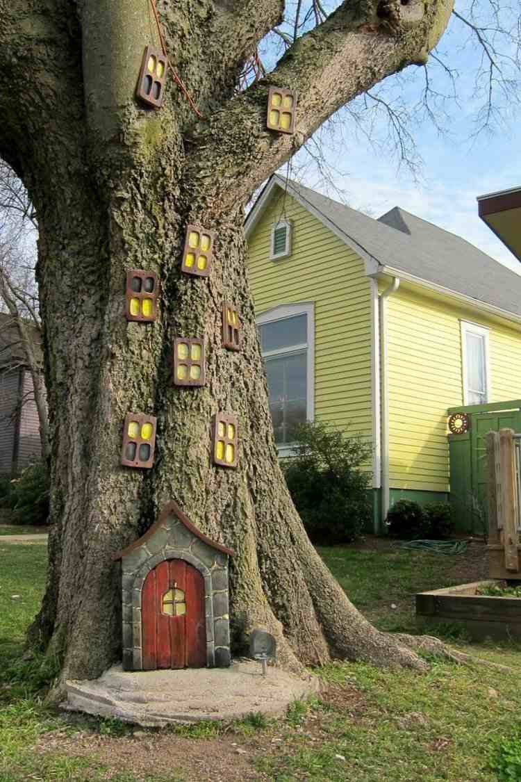 Extindeți decorul grădinii prin ferestre decorare-grădină-față-singură-amuzant-elf-ușă-grădină-peisaj