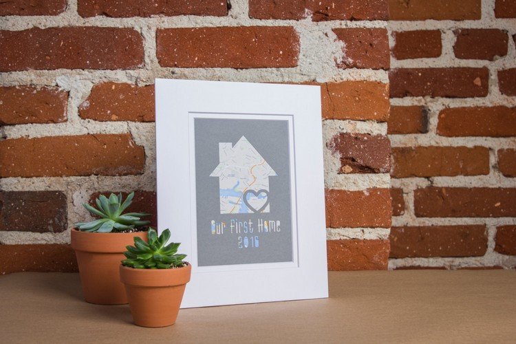 Cadou pentru primul apartament - o ramă pentru tablou Cadouri pentru gospodărie întâi-apartament-personalizat-imagine-plante-suculente
