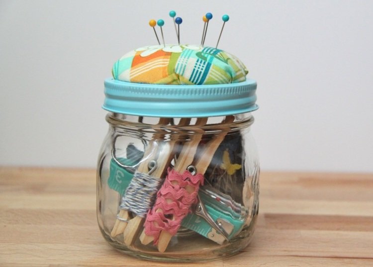Ideea de cadou pentru croitori hobby cadouri în borcan cusut-set-pin capac pernă-idee-pini