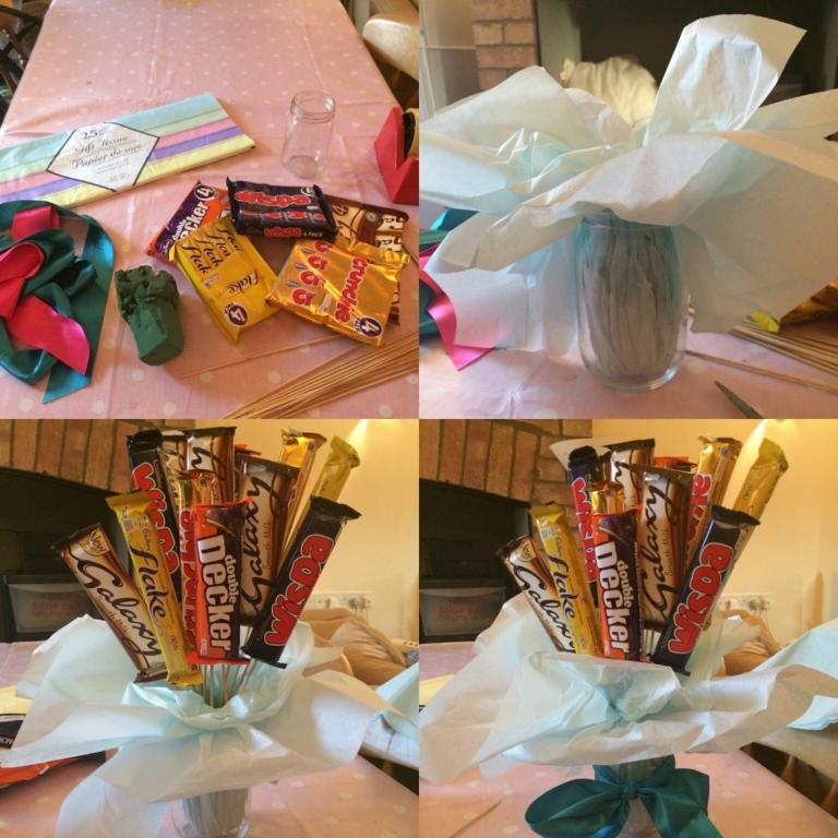 Creați-vă propriul buchet de bomboane de ciocolată instrucțiuni DIY idei de cadouri pentru femei ușor