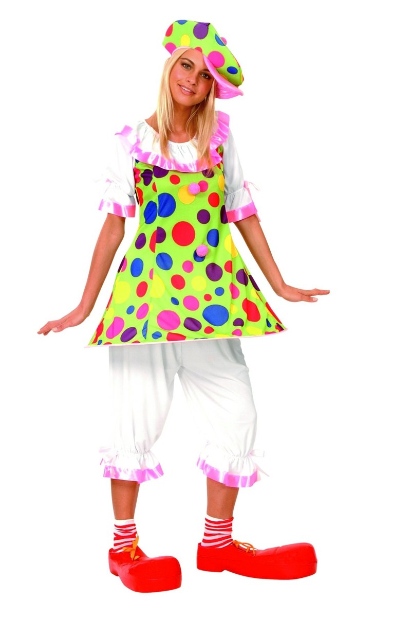 Costumul de carnaval pentru o doamnă de clovn este foarte amuzant costum de carnaval ieftin ideea de clovn doamne puncte colorate pantofi mari