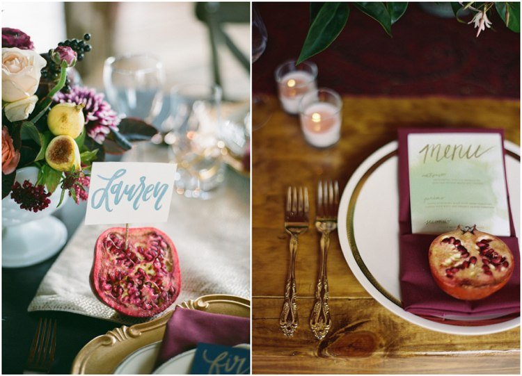 Rodie înjumătățită ca decor pentru masă sau ca carte de loc