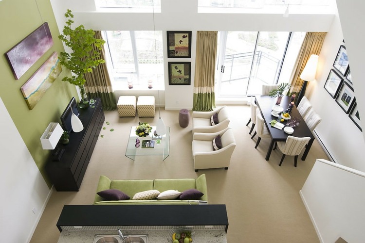 Proiectați camera de zi în verde - idee de mobilier rece Fotoliu verde living canapea perete fotoliu interior modern