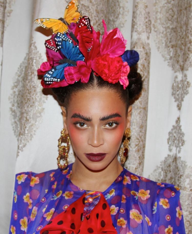 aspect grozav de Halloween de la Beyonce Imagini de Halloween -kahlo-costume-make-up-frida-beyonce