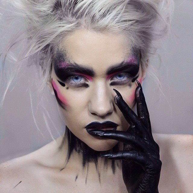 fard de ochi înfiorător cu imagini de Halloween cu efecte speciale horror-make-up-vârcolac-fard-de-ochi-idei-femei-halloween