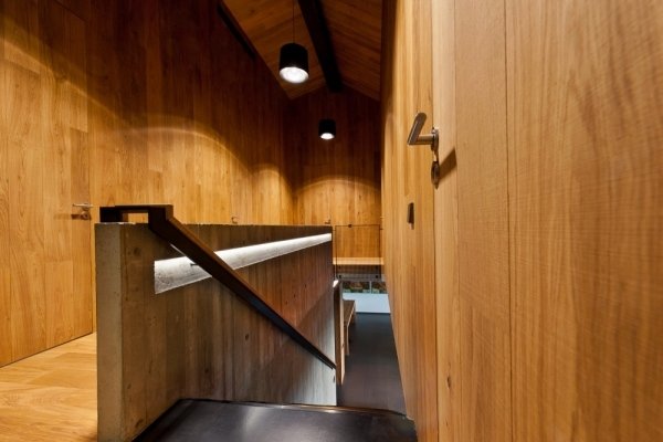 casa din otel arata lemn de design modern lambriuri din lemn oțel de casă în lemn aspect placat din lemn de design modern