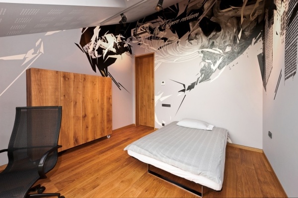 casa din lemn de otel arata decor modern de perete casă din oțel din lemn aspect decor modern de perete