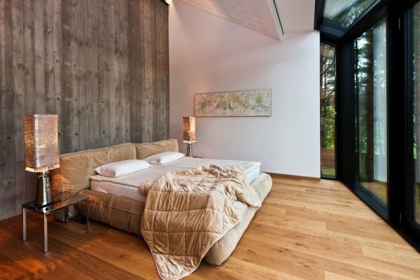 casa din otel arata lemn design modern camera dubla casa din otel in lemn arata camera dubla cu design modern