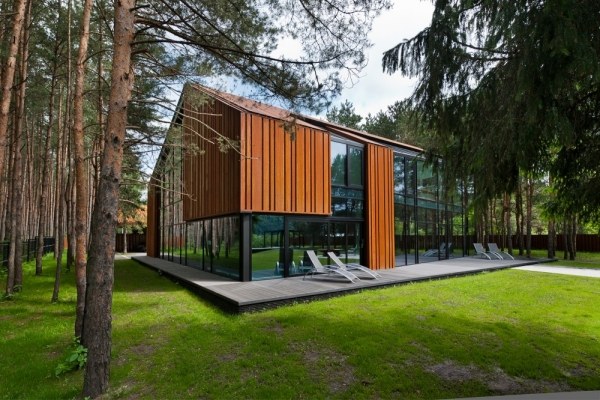 casă oțel lemn aspect modern design fațadă oțel de casă în lemn aspect fațadă de design modern