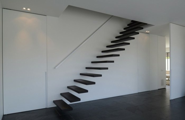 Design modern al scărilor din trepte aparent plutitoare scări proiectează trepte moderne hol plutitor negru