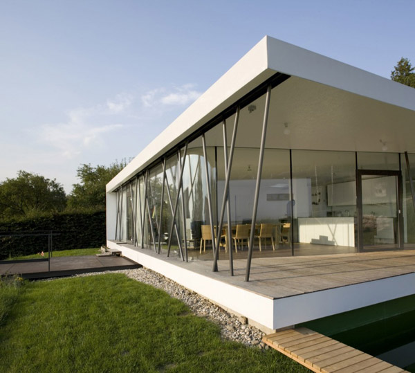 design inovator, cu o singură poveste, din față arhitectură minimalistă modernă - fațadă