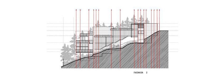 vedere laterală a luxoasei case de arhitect casă-fațadă-sticlă-arhitectură-modernă-casă-plan-panta-locație-natură-pădure