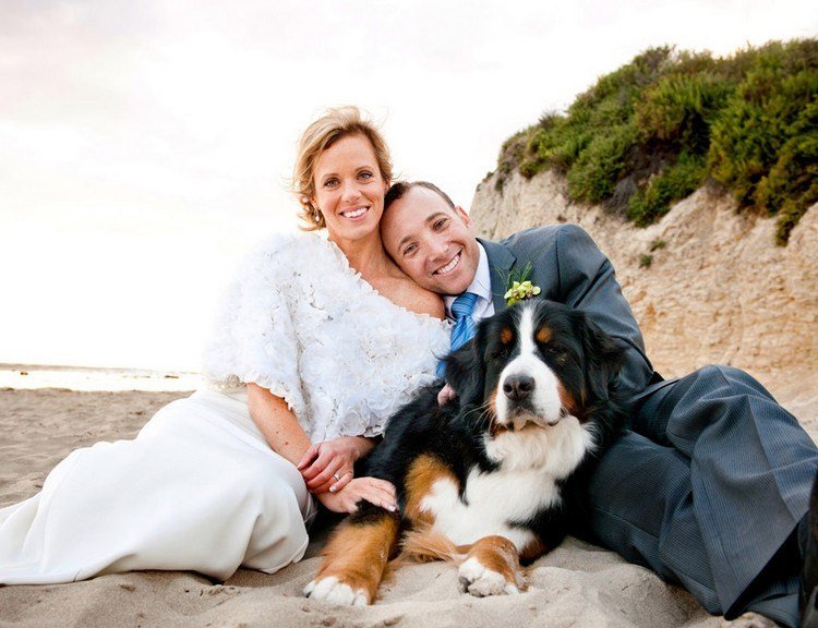 Nunta pe plajă - mirele poartă un costum gri și cravată albastră Nunți-plajă-albastru-cravată-dungi-costum-modern