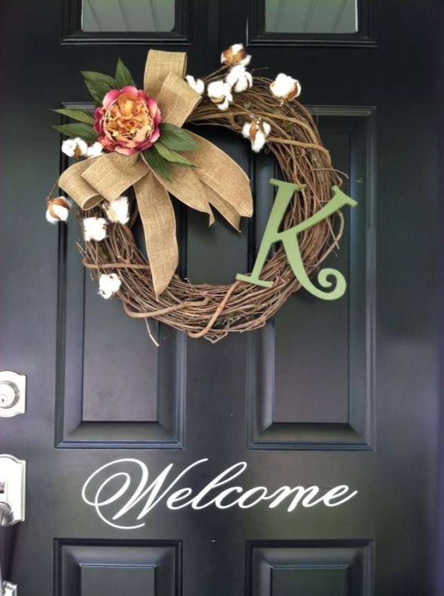 decor de toamna usa din fata bumbac decoratiuni de flori decorare-toamna-casa-usa-bumbac-floare-decor