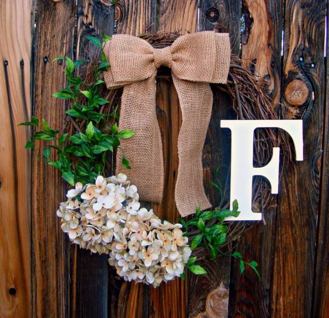 toaletă coroană de toamnă alb uscat hortensie iută panglică buclă toamnă-coroană-fluturi-alb-uscat-hortensie-iută panglică-arc