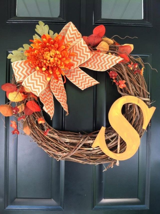 toamna coroană de ușă decorare idee portocaliu floare de dalie Tinker toamnă coroană de ușă decorare-idee-portocală-dalie-floare