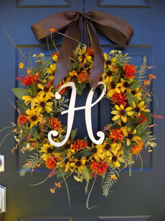 toamnă coroană ușă monogramă familie susanne cu ochi negri Tinker autumn door wreath monogram-familie-schwarzaugige-susanne