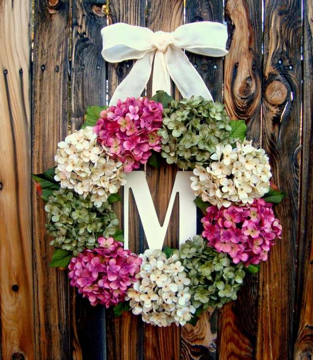 coroană de ușă toamnă idee uscate hortensii colorate M ușă-cunună-toamnă-idee-uscate-colorate-hortensii-M