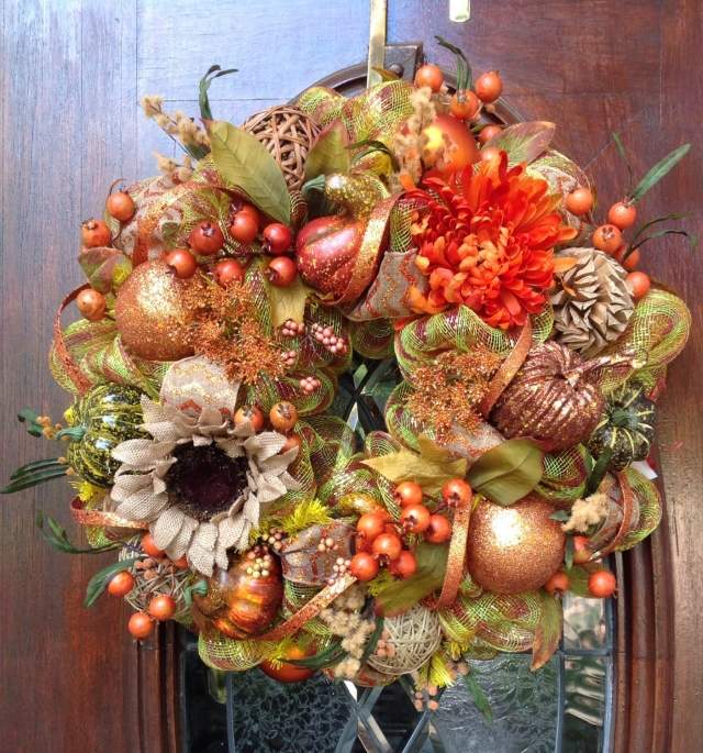 luxuriant coroană ușă toamnă idee portocaliu dalie sclipici auriu luxuriant-ușă-coroană-de-toamnă-idee-portocaliu-dalie-aur-sclipici