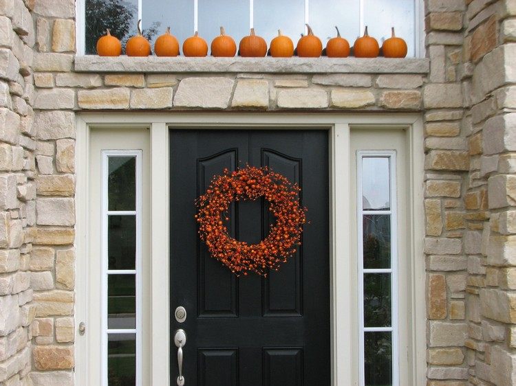 Coroană de ușă din ramuri cu fructe de portocale Faceți flori de toamnă artificial cu fructe de pădure