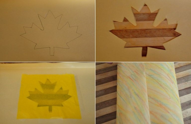 Adulții îi ajută pe copii cu obiecte de artizanat de toamnă cu hârtie și pergament