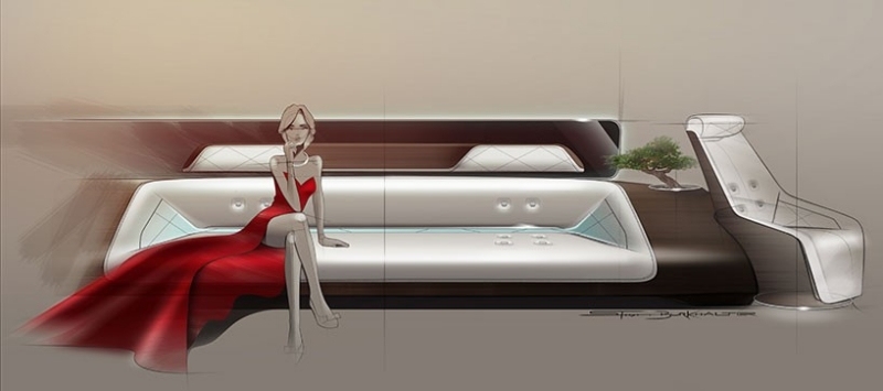 scaune luxoase în cabina VIP design-high-tech-mercedes-lufhansa-lounge-scaune-lux-schiță-modernă