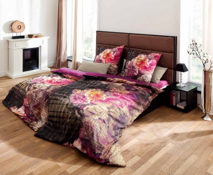 Lenjerie de pat elegantă din satin Mako și bumbac în culori gustoase Lenjerie de pat-dormitor-floral-mako-satin-acoperă-culori-de-bumbac-reversibile
