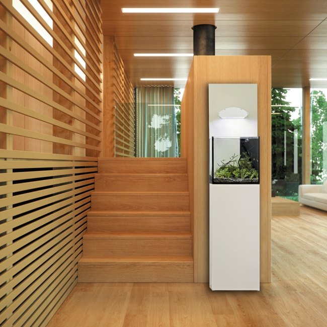 Perete acvariu încorporat ideea de design interior rece construită în idee modernă de design interior, casă modernă