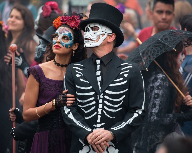 masca de costume de groază ziua morților mexico