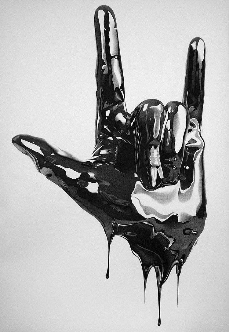 desen alb-negru alessandro paglia mână