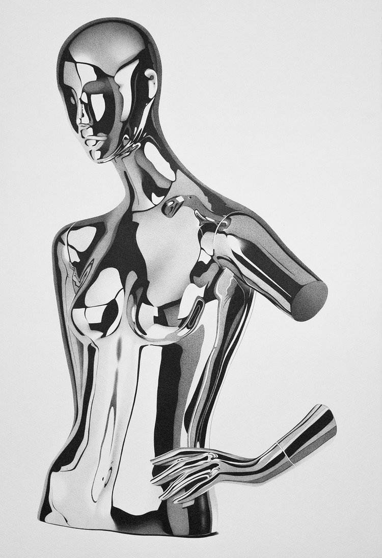 manechin de desen hiperrealist negru