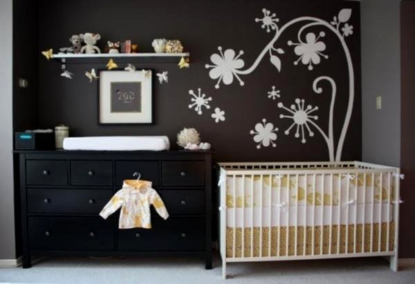 camera bebelusilor flori albe decor perete camera bebelusilor flori albe decor