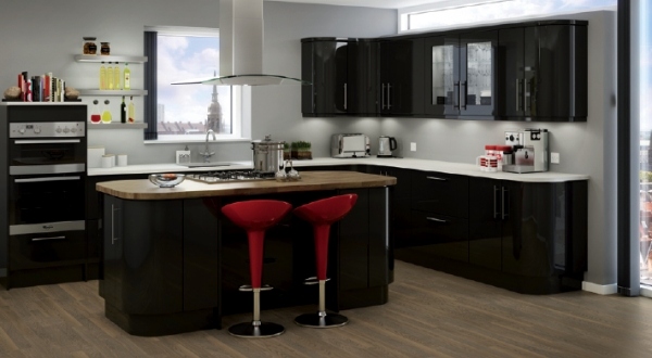 Scaune de bar roșii idei pentru lumini de sub bucătărie