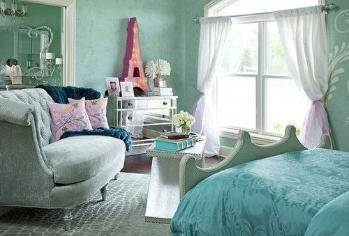 idei decor interior dormitor stil francez menta Idei de decor interior dormitor stil francez in menta