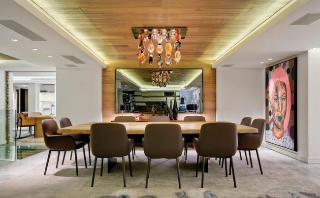 sufragerie din lemn de tavan din lemn de design design suspendat sufragerie din tavan din lemn, sufragerie suspendată