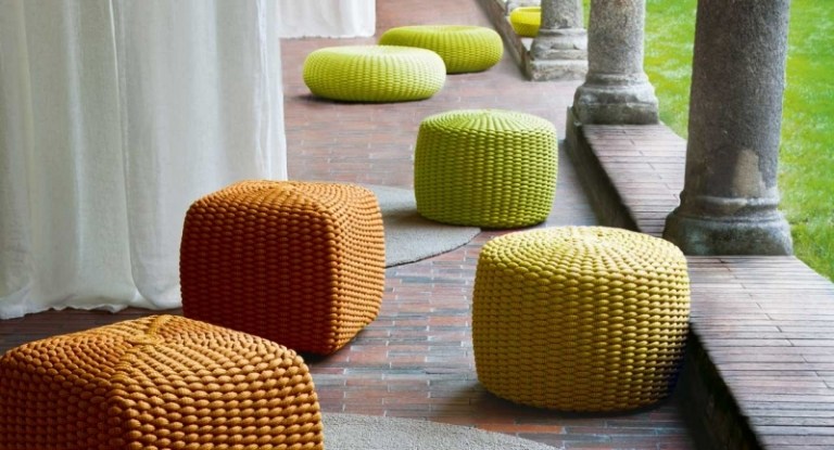 Configurați-vă terasa - scaun în portocaliu și verde Idei-design terasa-scaun-sac de fasole-tesut manual