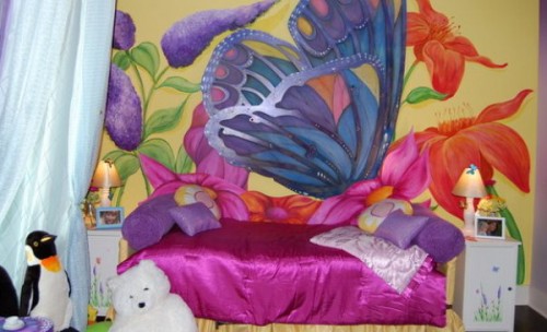 Idei decorare fluturi în desenul camerei copiilor Idei pentru decorarea fluturilor în desenul creșei