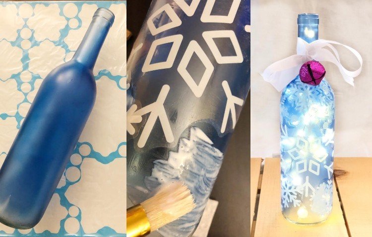 Sticlele iluminate pictează idei cu fulgi de stele