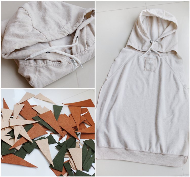 Faceți-vă propriul costum de arici cu glugă din fetru bej