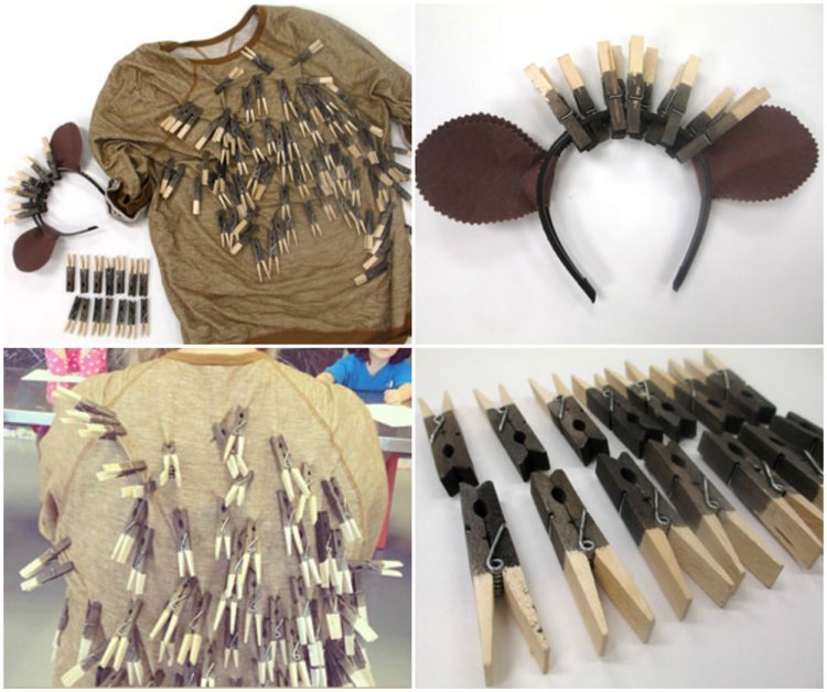 Idei costum de arici carnaval femeie cleme de lemn