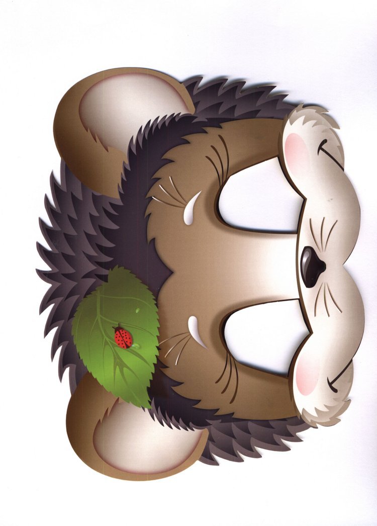 Șablon de mască arici Tipărește copilul carnavalului