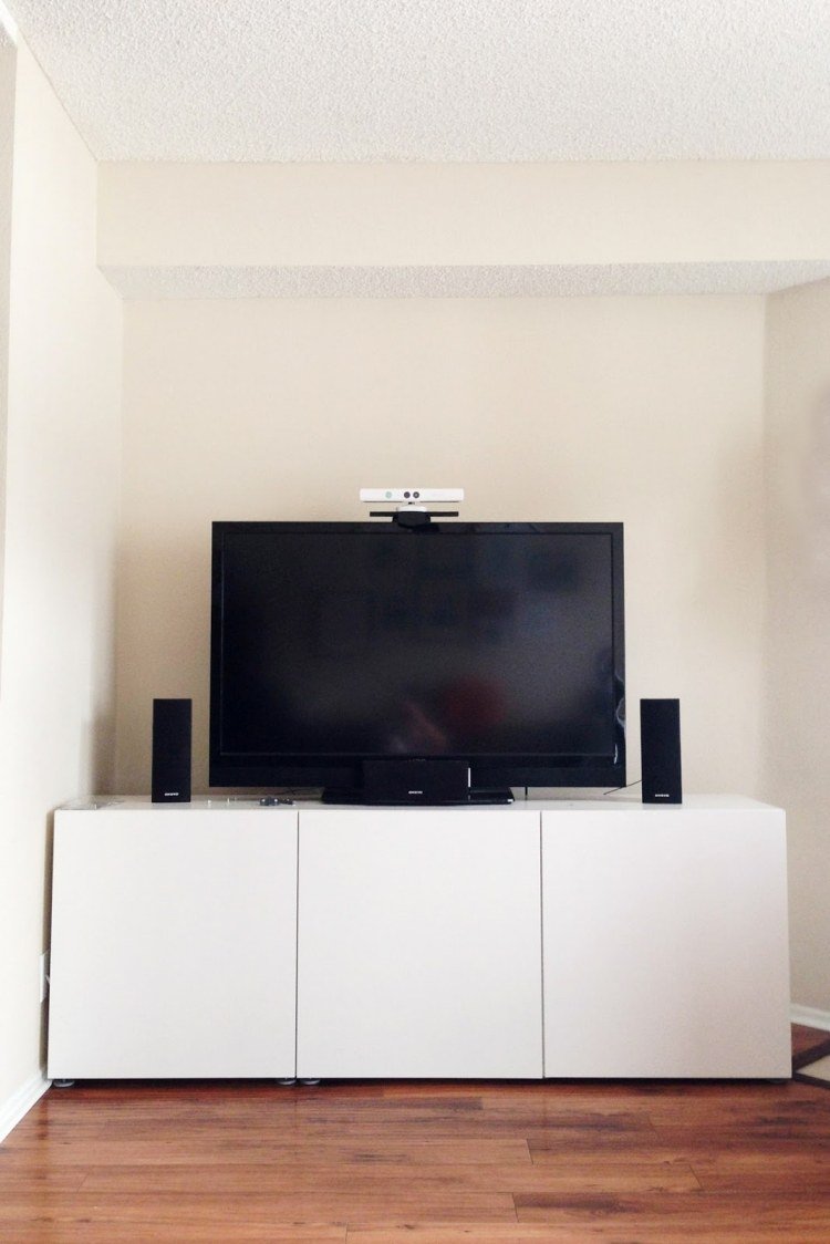 ikea-besta-shelf-storage-system-white-tv-console-simple-simple-cabinet-forging