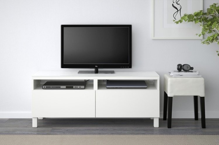 ikea-besta-shelf-storage-system-white-tv-console-tv-flat screen-modern-simple