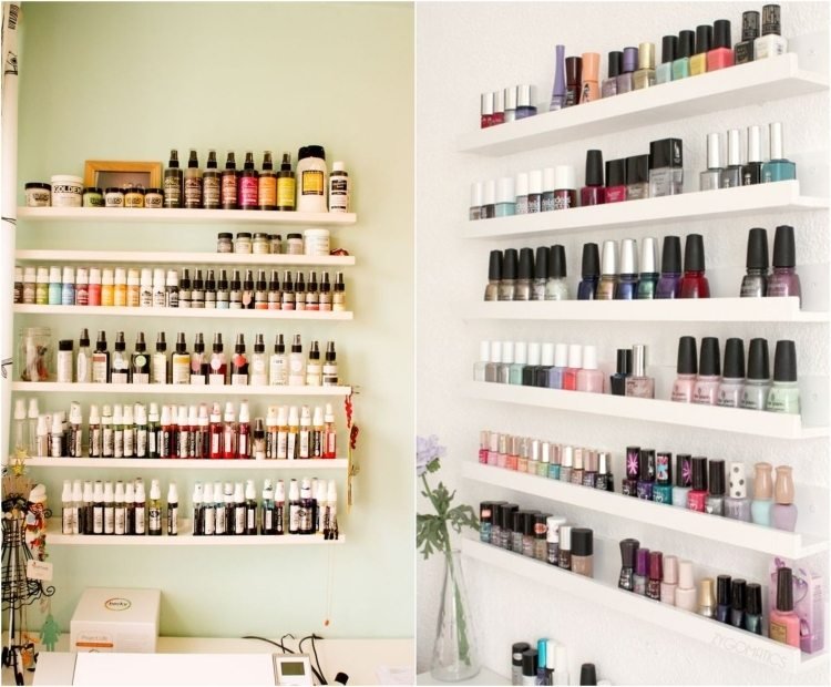 Depozitarea lacului și a vopselei pe perete ikea-picture-bar-ribba-idea-nail-polish-organization