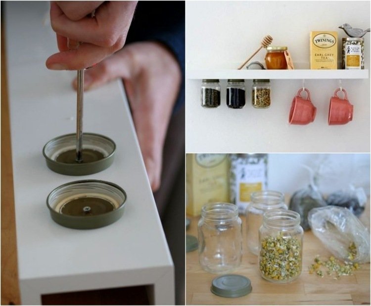 raft de perete interesant pentru iubitorii de ceai din bucătărie ikea-picture-frame-ribba-kitchen-idea-tea-lovers